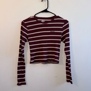Dickies women’s maroon striped long sleeve top